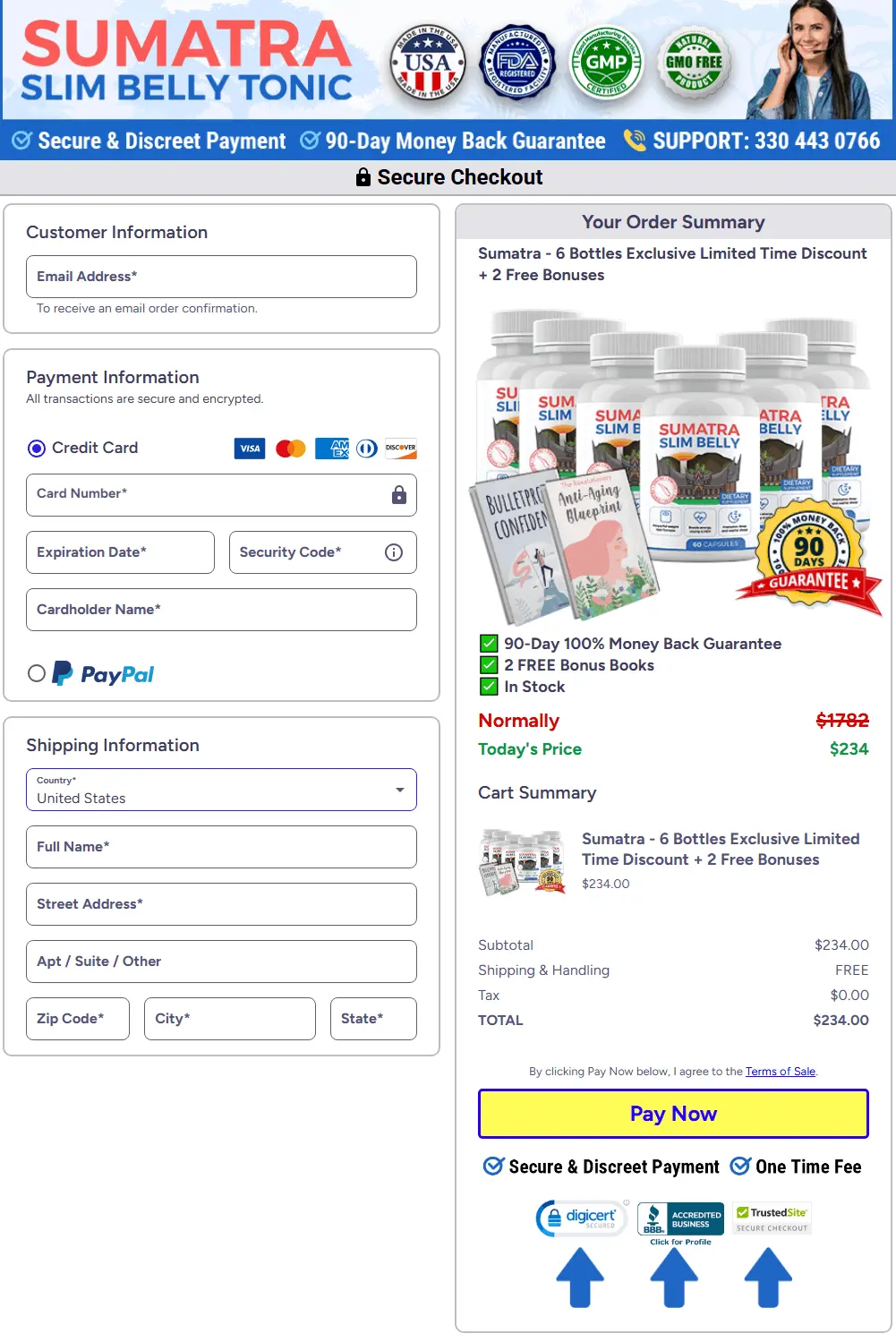 sumatra-slim-belly-tonic checkout page